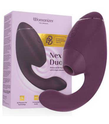 WOMANIZER DUO NEXT ESTIMULADOR VIBRADOR DUAL CLITORIS PUNTOG MORADO