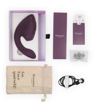WOMANIZER DUO NEXT ESTIMULADOR VIBRADOR DUAL CLITORIS PUNTOG MORADO