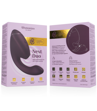 WOMANIZER DUO NEXT ESTIMULADOR VIBRADOR DUAL CLITORIS PUNTOG MORADO