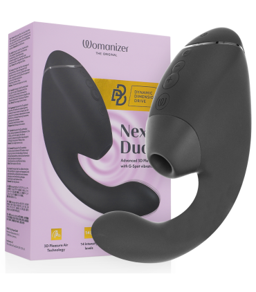 WOMANIZER DUO NEXT ESTIMULADOR VIBRADOR DUAL CLITORIS PUNTOG NEGRO