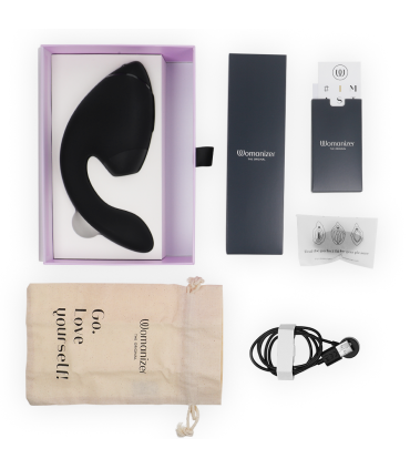 WOMANIZER DUO NEXT ESTIMULADOR VIBRADOR DUAL CLITORIS PUNTOG NEGRO