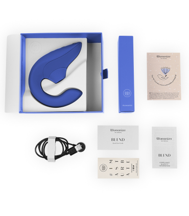 WOMANIZER BLEND ESTIMULADOR VIBRADOR RABBIT AZUL