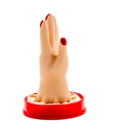 CONDOMERIE PRESERVATIVO DECORATIVO PINTADO A MANO PALMA DE LA MANO MODELO 1