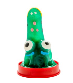 CONDOMERIE PRESERVATIVO DECORATIVO PINTADO A MANO COCODRILO MODELO 1