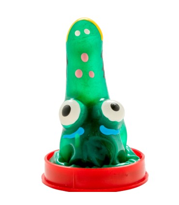 CONDOMERIE PRESERVATIVO DECORATIVO PINTADO A MANO COCODRILO MODELO 1