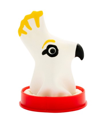 CONDOMERIE PRESERVATIVO DECORATIVO PINTADO A MANO LORO BLANCO