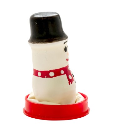 CONDOMERIE PRESERVATIVO DECORATIVO PINTADO A MANO MUNECO DE NIEVE