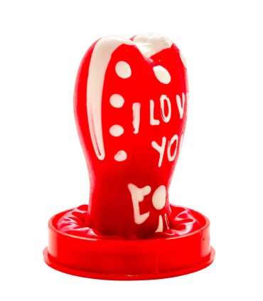 CONDOMERIE PRESERVATIVO DECORATIVO PINTADO A MANO CORAZON TE AMO MODELO 1
