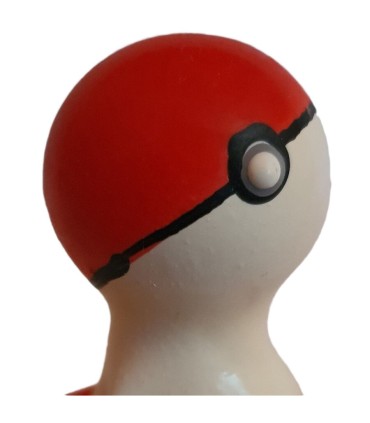 CONDOMERIE PRESERVATIVO DECORATIVO PINTADO A MANO POKEBOLA ROJO BLANCO