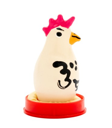 CONDOMERIE PRESERVATIVO DECORATIVO PINTADO A MANO GALLO ENGREIDO