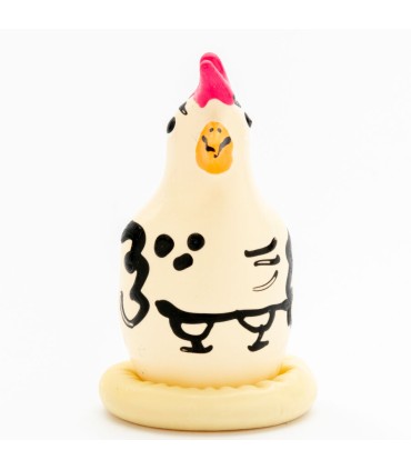 CONDOMERIE PRESERVATIVO DECORATIVO PINTADO A MANO GALLO ENGREIDO