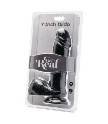 GET REAL DILDO 18 CM CON TESTICULOS NEGRO