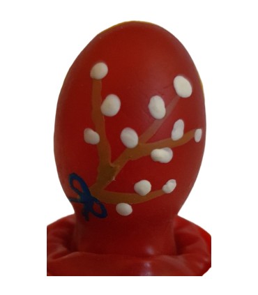 CONDOMERIE PRESERVATIVO DECORATIVO PINTADO A MANO HUEVO DE PASCUA ROJO