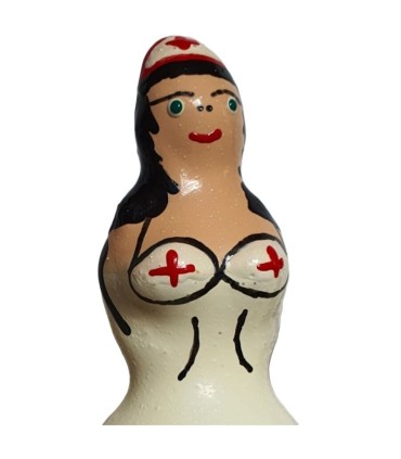 CONDOMERIE PRESERVATIVO DECORATIVO PINTADO A MANO ENFERMERA NEGRA