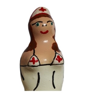 CONDOMERIE PRESERVATIVO DECORATIVO PINTADO A MANO ENFERMERA MORENA