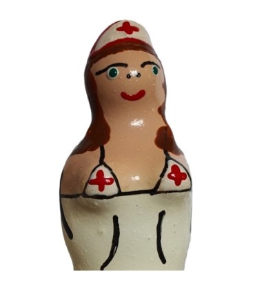 CONDOMERIE PRESERVATIVO DECORATIVO PINTADO A MANO ENFERMERA MORENA