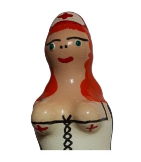 CONDOMERIE PRESERVATIVO DECORATIVO PINTADO A MANO ENFERMERA PELIRROJA