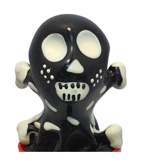 CONDOMERIE PRESERVATIVO DECORATIVO PINTADO A MANO CALAVERA NEGRA MODELO 2