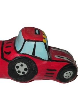 CONDOMERIE PRESERVATIVO DECORATIVO PINTADO A MANO TRACTOR ROJO XL