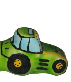 CONDOMERIE PRESERVATIVO DECORATIVO PINTADO A MANO VERDE TRACTOR XL