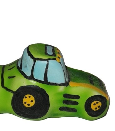 CONDOMERIE PRESERVATIVO DECORATIVO PINTADO A MANO VERDE TRACTOR XL