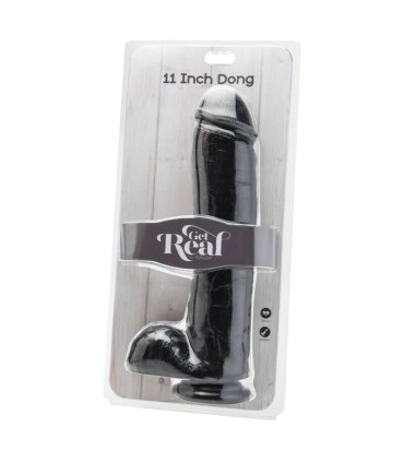 GET REAL DILDO 28 CM CON TESTICULOS NEGRO
