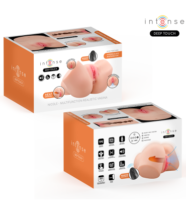 INTENSE DEEP TOUCH NICOLE MASTURBADOR ANO Y VAGINA CON EFECTO SUCCION CALOR VIBRACION Y VOZ CON CONTROL REMOTO 53 KG