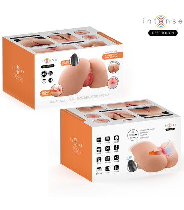 INTENSE DEEP TOUCH JULIA MASTURBADOR ANO Y VAGINA CON EFECTO SUCCION CALOR VIBRACION Y VOZ CON CONTROL REMOTO 9 KG