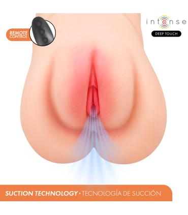 INTENSE DEEP TOUCH KRISTA MASTURBADOR ANO Y VAGINA CON EFECTO SUCCION VIBRACION Y VOZ CON CONTROL REMOTO 12KG