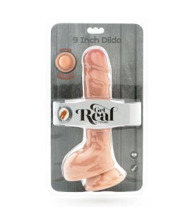 GET REAL DUAL DENSITY DILDO 255 CM CON TESTICULOS NATURAL