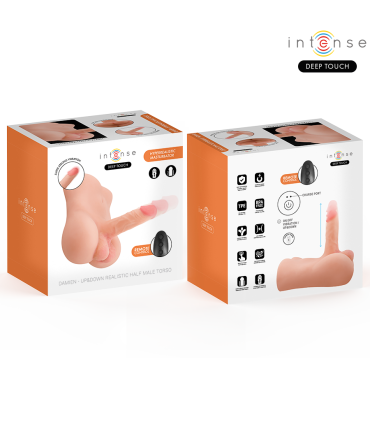 INTENSE DEEP TOUCH DAMIEN TORSO CON ANO Y DILDO REALISTICO CON EMPUJE Y VIBRACION CONTROL REMOTO 35 KG
