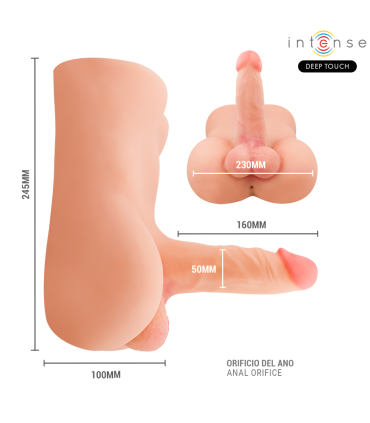 INTENSE DEEP TOUCH DAMIEN TORSO CON ANO Y DILDO REALISTICO CON EMPUJE Y VIBRACION CONTROL REMOTO 35 KG