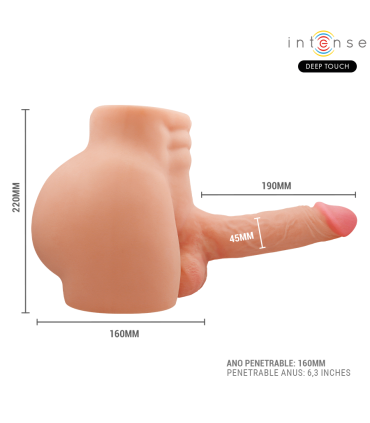 INTENSE DEEP TOUCH RICHIE TORSO CON ANO Y DILDO REALISTICO CON EMPUJE Y VIBRACION CONTROL REMOTO 47 KG