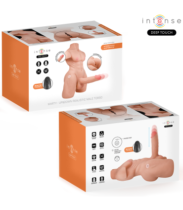 INTENSE DEEP TOUCH MARTY TORSO CON ANO Y DILDO REALISTICO CON EMPUJE Y VIBRACION CONTROL REMOTO 62 KG