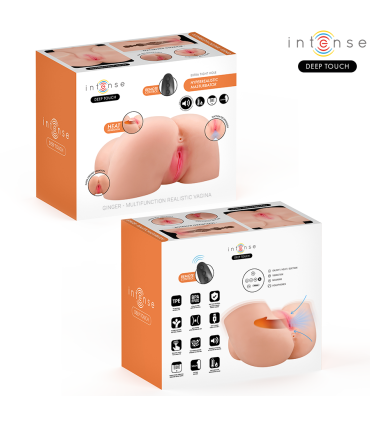 INTENSE DEEP TOUCH GINGER MASTURBADOR ANO Y VAGINA CON EFECTO SUCCION CALOR VIBRACION Y VOZ CON CONTROL REMOTO 53 KG