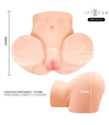 INTENSE DEEP TOUCH GINGER MASTURBADOR ANO Y VAGINA CON EFECTO SUCCION CALOR VIBRACION Y VOZ CON CONTROL REMOTO 53 KG