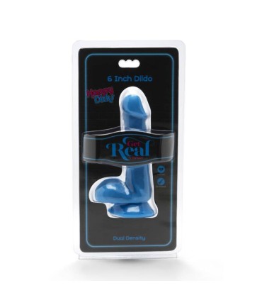 GET REAL HAPPY DICKS DILDO 12 CM CON TESTICULOS AZUL