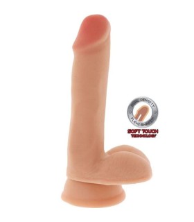 GET REAL DUAL DENSITY DILDO 17 CM CON TESTICULOS NATURAL