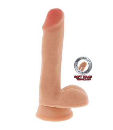 GET REAL DUAL DENSITY DILDO 17 CM CON TESTICULOS NATURAL