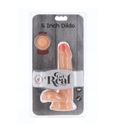 GET REAL DUAL DENSITY DILDO 17 CM CON TESTICULOS NATURAL