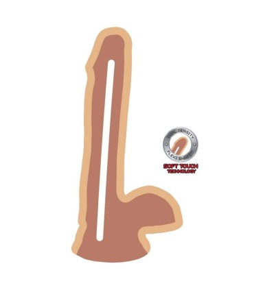 GET REAL DUAL DENSITY DILDO 17 CM CON TESTICULOS NATURAL
