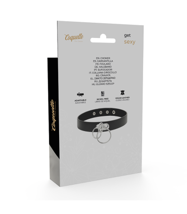 COQUETTE CHIC DESIRE CHOKER CUERO VEGANO DOBLE ANILLA