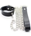 OHMAMA FETISH - COLLAR PARA PENE Y CORREA PIEL CON CADENA METALICA