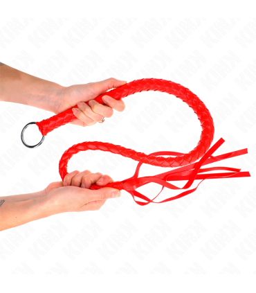 KINK LATIGO DE SERPIENTE CON ANILLO DE MANO ROJO 65 CM