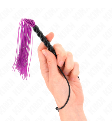 KINK MINI LATIGO DE SILICONA CON AGARRE 6 BOLAS MORADO 26 CM