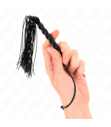 KINK MINI LATIGO DE SILICONA CON AGARRE 6 BOLAS NEGRO 26 CM