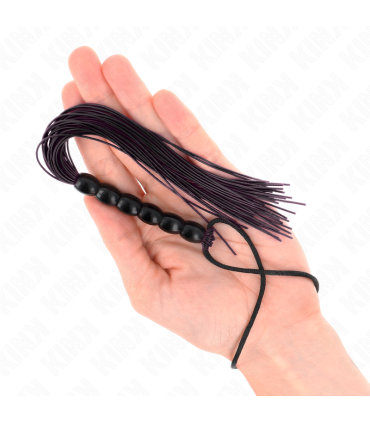 KINK MINI LATIGO DE SILICONA CON AGARRE 6 BOLAS NEGRO 26 CM