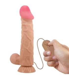 PRETTY LOVE SLIDING SKIN SERIES DILDO REALISTICO CON VENTOSA PIEL DESLIZANTE CONTROL REMOTO NATURAL 24 CM