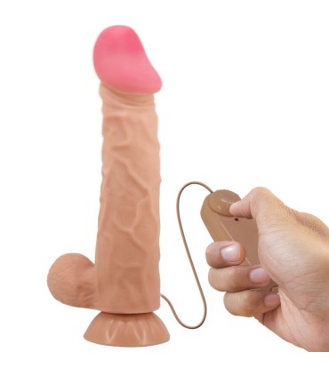 PRETTY LOVE SLIDING SKIN SERIES DILDO REALISTICO CON VENTOSA PIEL DESLIZANTE CONTROL REMOTO NATURAL 24 CM