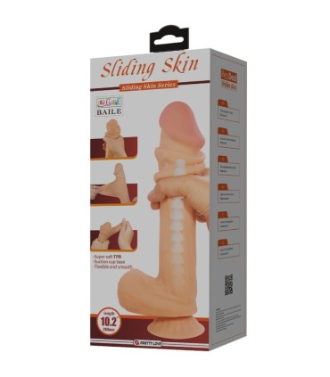 PRETTY LOVE SLIDING SKIN SERIES DILDO REALISTICO CON VENTOSA PIEL DESLIZANTE 26 CM